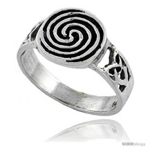Size 7 - Sterling Silver Celtic Spiral Ring 1/2 in  - £21.62 GBP