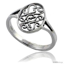 Size 8.5 - Sterling Silver Oval Celtic Ring 1/2 in  - $13.98