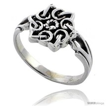 Size 6.5 - Sterling Silver Celtic Mandala Symbol Ring 1/2 in  - $19.65