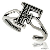 Sterling Silver Initial Letter F Alphabet Toe Ring / Baby Ring, Adjustable  - $17.40