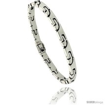 Length 8 - Sterling Silver Men's U-shaped Link Bracelet Handmade 1/4 in  - $215.58