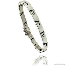 Length 8 - Sterling Silver Men&#39;s Horseshoe Link Bracelet Handmade 1/4 in  - $224.75