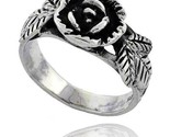 Sterling silver rose flower ring 3 8 wide thumb155 crop
