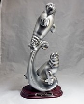 Vintage two Sea Lions silver color Sculpture 10 ¼” Suanti Galleries - £11.84 GBP