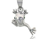Sterling silver hopping frog pendant 1 1 4 32 mm tall thumb155 crop