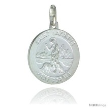 Sterling Silver Saint Lazarus Medal 3/4 in Round Made in Italy, Free 24 in  - $25.43