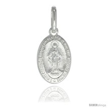 Sterling Silver Immaculate Heart of Mary Oval Medal Made in Italy, 1/2 x 3/8  - $14.36