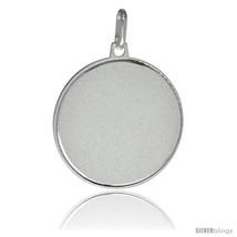 Sterling Silver Engravable Disk 1 in Round Made in Italy, Free 24 in Surgical  - £34.53 GBP