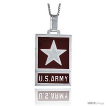 Sterling silver us army medal made in italy w brown enamel 1 1 4 x 3 4 in thumb200