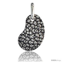 Sterling Silver Hammered Finish Kidney Pendant Made in Italy, 1 in  - £34.25 GBP