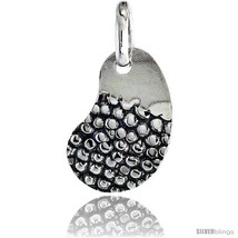 Sterling Silver Kidney Pendant Hammered / Polished Made in Italy, 1 in  - £34.25 GBP