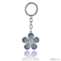 Large Flower Key Chain, Key Ring, Key Holder, Key Tag, Key Fob, w/ Clear... - $19.59
