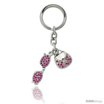 Purse &amp; Sunglasses Key Chain, Key Ring, Key Holder, Key Tag, Key Fob, w/... - $19.59