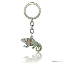 Jeweled Iguana Key Chain, Key Ring, Key Holder, Key Tag, Key Fob, w/ Multi  - $19.59