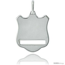Sterling Silver Engravable Shield Pendant Made in Italy, 7/8 in (22 mm)  - $37.20