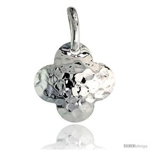 Sterling Silver Clover Pendant Hammered-finish Made in Italy, 3/4 in  - $38.40