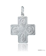 Sterling Silver 4-way Cross Medal Made in Italy, 1 in  - £32.53 GBP