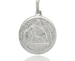 Sterling silver baby jesus guardian angel round medal made in italy 5 8 in thumb155 crop