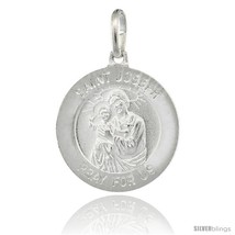Sterling Silver Saint Joseph & Baby Jesus Round Medal Made in Italy, 3/4  - $40.80