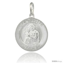 Sterling Silver Saint Joseph &amp; Baby Jesus Round Medal Made in Italy, 3/4  - $40.80