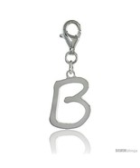 Sterling Silver Block Initial Letter B Alphabet Charm with Lobster Lock ... - £18.70 GBP