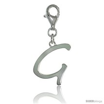 Sterling Silver Block Initial Letter G Alphabet Charm with Lobster Lock ... - $23.47