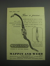 1948 Mappin and Webb Movado Lady&#39;s Wrist Watch Ad - Time is precious - £14.76 GBP