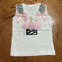 Baby Party White Tulle Ruffle Bows Zebra Tank Top Size M  12-18 Mo. - $3.70