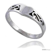 Size 10 - Sterling Silver Celtic Knot Heart Ring 3/16 in  - £5.28 GBP