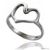 Size 7.5 - Sterling Silver Heart Cut-out Ring 1/2 in  - £13.19 GBP