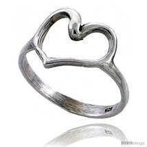 Size 9 - Sterling Silver Heart Cut-out Ring 1/2 in  - £12.81 GBP