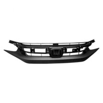 New Grille For 19-21 Honda Civic Exc. Si Sport Front Black Textured w/o Molding - £149.36 GBP