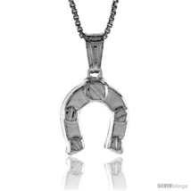Sterling Silver Small Horseshoe Pendant, Made in Italy. 1/2 in. (13 mm)  - $14.09