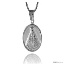 Sterling Silver Our Lady of Fatima Medal, Made in Italy. 11/16 in. (18 mm)  - $21.20
