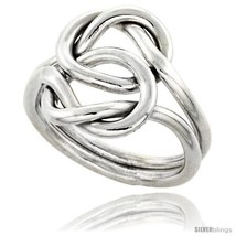 Size 9.5 - Sterling Silver Love Knot Wire Wrap Ring Handmade 5/8 in  - £45.58 GBP