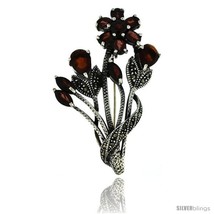 Sterling silver marcasite brooch pin thumb200