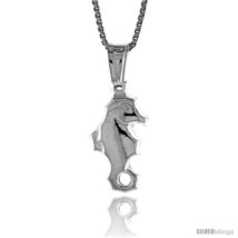 Sterling Silver Small Seahorse Pendant, Made in Italy. 5/8 in. (16 mm) T... - $14.09