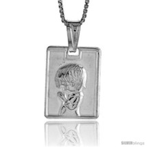 Sterling Silver Boy Pendant, Made in Italy. 5/8 in. (17 mm)  - £32.18 GBP