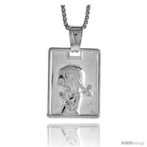 Sterling Silver Girl Pendant, Made in Italy. 5/8 in. (17 mm)  - £31.89 GBP