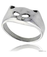 Size 6.5 - Sterling Silver Cat Face Ring 7/16 in  - $19.15