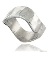 Size 10 - Sterling Silver Heavy Wave Band, 5/16 in  - £47.80 GBP