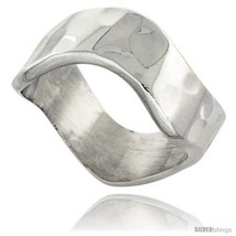 Size 11 - Sterling Silver Heavy Wave Band, 5/16 in  - $59.81