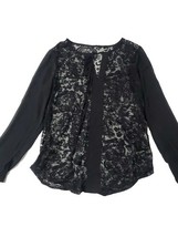 Womens Sheer Brilliance Black Shirt Size Medium  Lace - $12.86