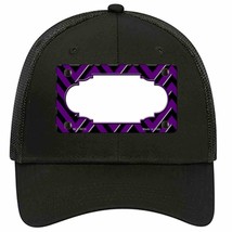 Purple Black Chevron Scallop Novelty Black Mesh License Plate Hat - £23.16 GBP