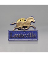 VTG Louisville Kentucky Derby Pin Button Hat Lapel Tie Blue Gold Plastic... - $6.89