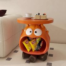 Creative Monster Side Table with Wheels  Quirky Orange Character Mobile... - $399.00