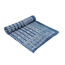 Traditional Jaipur Hand Made Quilts Indigo Kantha Quilt, Blue Reversible Kantha  - £56.12 GBP