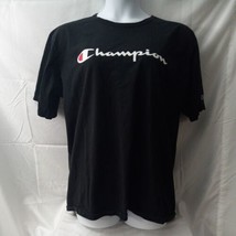 Champion Mens Authentic Athleticwear Cotton Crew Neck Short Sleeve Black T-Shirt - £15.76 GBP