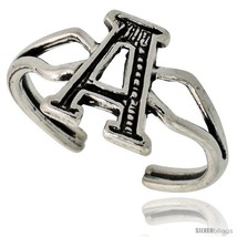 Sterling Silver Initial Letter A Alphabet Toe Ring / Baby Ring, Adjustable  - $17.40