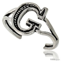Sterling Silver Initial Letter G Alphabet Toe Ring / Baby Ring, Adjustable  - $17.40